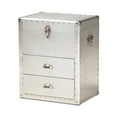 thumbnail image 1 of Baxton Studio Serge French Industrial Silver Metal 2-Drawer Accent Storage Chest, 1 of 10