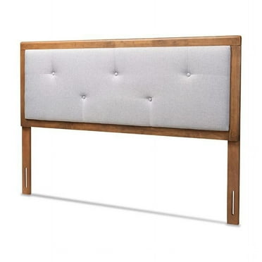 Baxton Studio Abner Light Gray and Brown Finished Wood King Size Headboard
