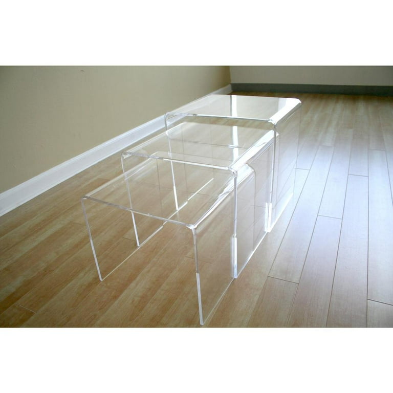 Baxton Studio Acrylic Nesting Table 3-Pc Table Set Display Stands Baxton Studio Acrylic Nesting Table 3-Pc Table Set Display Stands