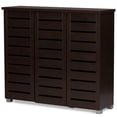 thumbnail image 1 of Baxton Studio Adalwin Modern and Contemporary 3-Door Dark Brown Wooden Entryway Shoes Storage Cabinet, 13.1 inchLarge x 44.46 inchW x 38.34, 1 of 5