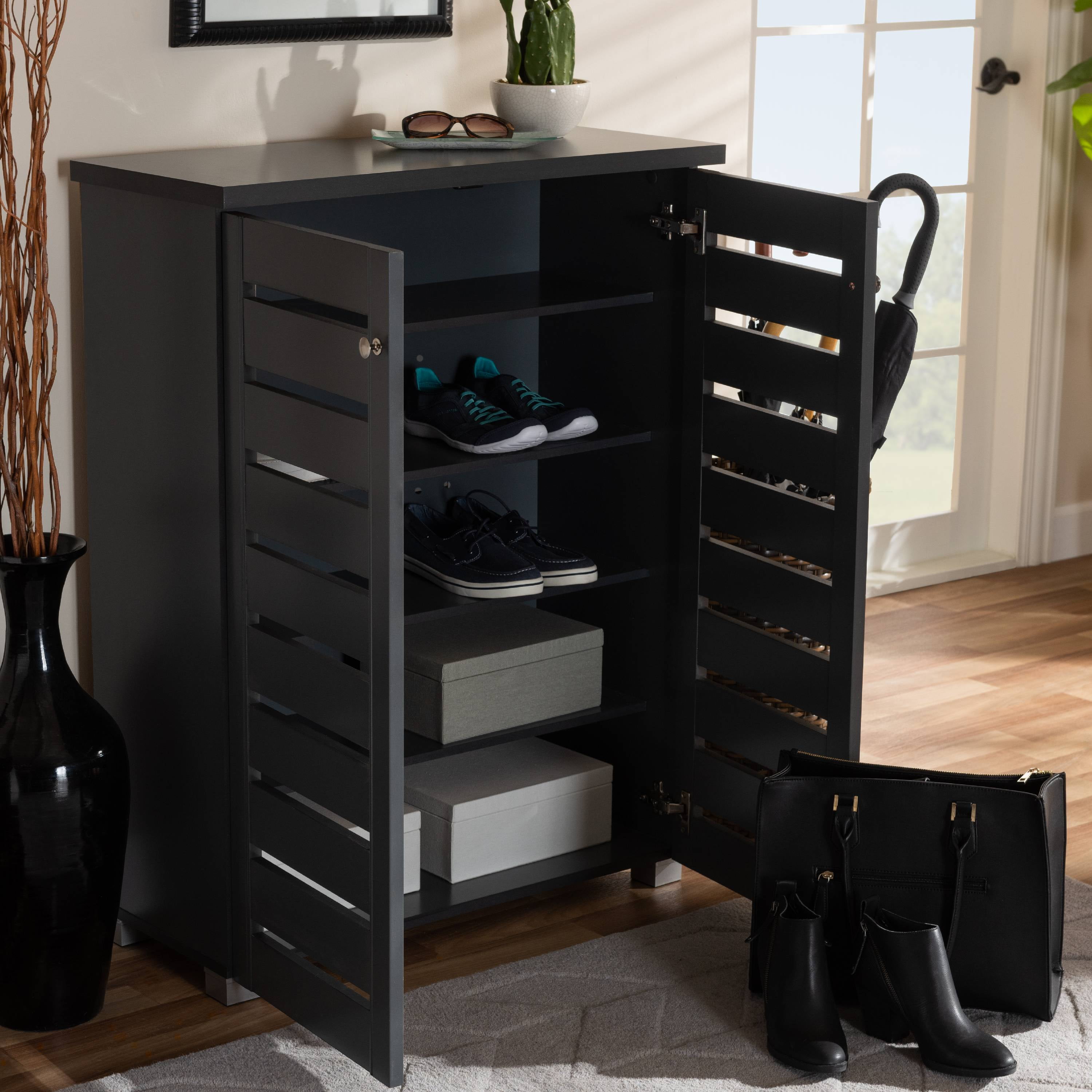 Baxton Studio Adalwin Modern and Contemporary 2-Door Dark Brown Wooden Entryway Shoes Storage Cabinet Baxton Studio Adalwin Modern and Contemporary 2-Door Dark Brown Wooden Entryway Shoes Storage Cabinet