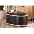 thumbnail image 1 of Baxton Studio Adana Dark Brown Faux Leather And Oak Brown Wood Storage Ottoman, 1 of 9