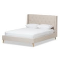 thumbnail image 1 of Baxton Studio Adelaide Retro Modern Light Beige Fabric Upholstered King Size Platform Bed, 1 of 6