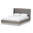 thumbnail image 1 of Baxton Studio Adelaide Retro Modern Light Grey Fabric Upholstered King Size Platform Bed, 1 of 6
