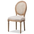 thumbnail image 1 of Baxton Studio Adelia French Vintage Cottage Weathered Oak Finish Wood and Beige Fabric Upholstered Dining Side Chair, 1 of 8