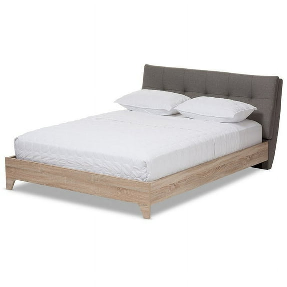 Baxton Studio Adelia Mid-Century Platform Bed, Multiple Sizes, Multiple Colors