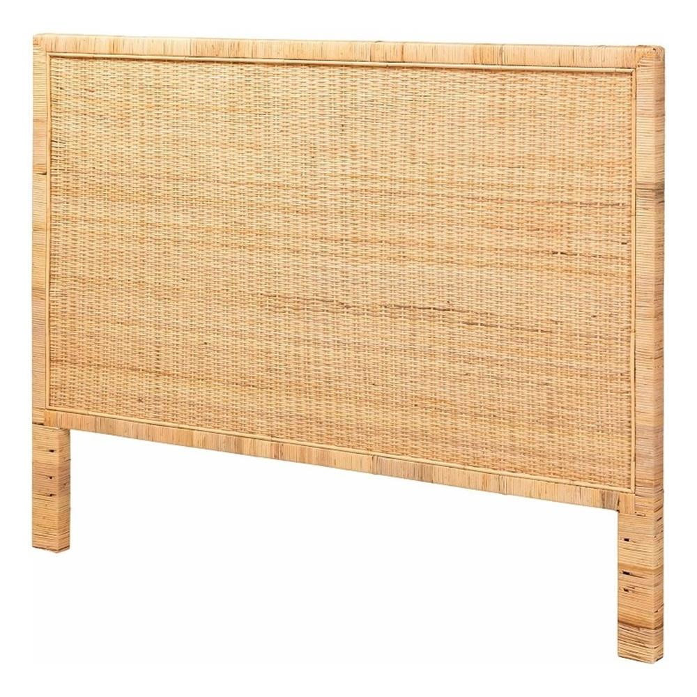 Baxton Studio Adelyn Rattan & Wood Queen Size Headboard