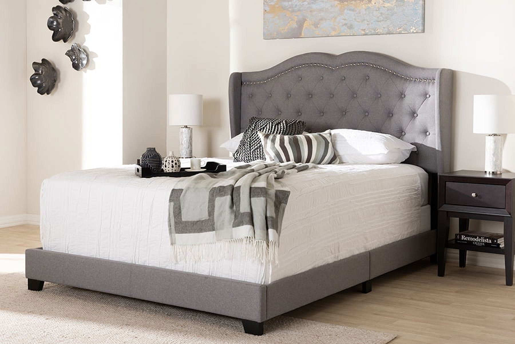 Baxton Studio Aden Modern And Contemporary Grey Fabric Upholstered Full ...