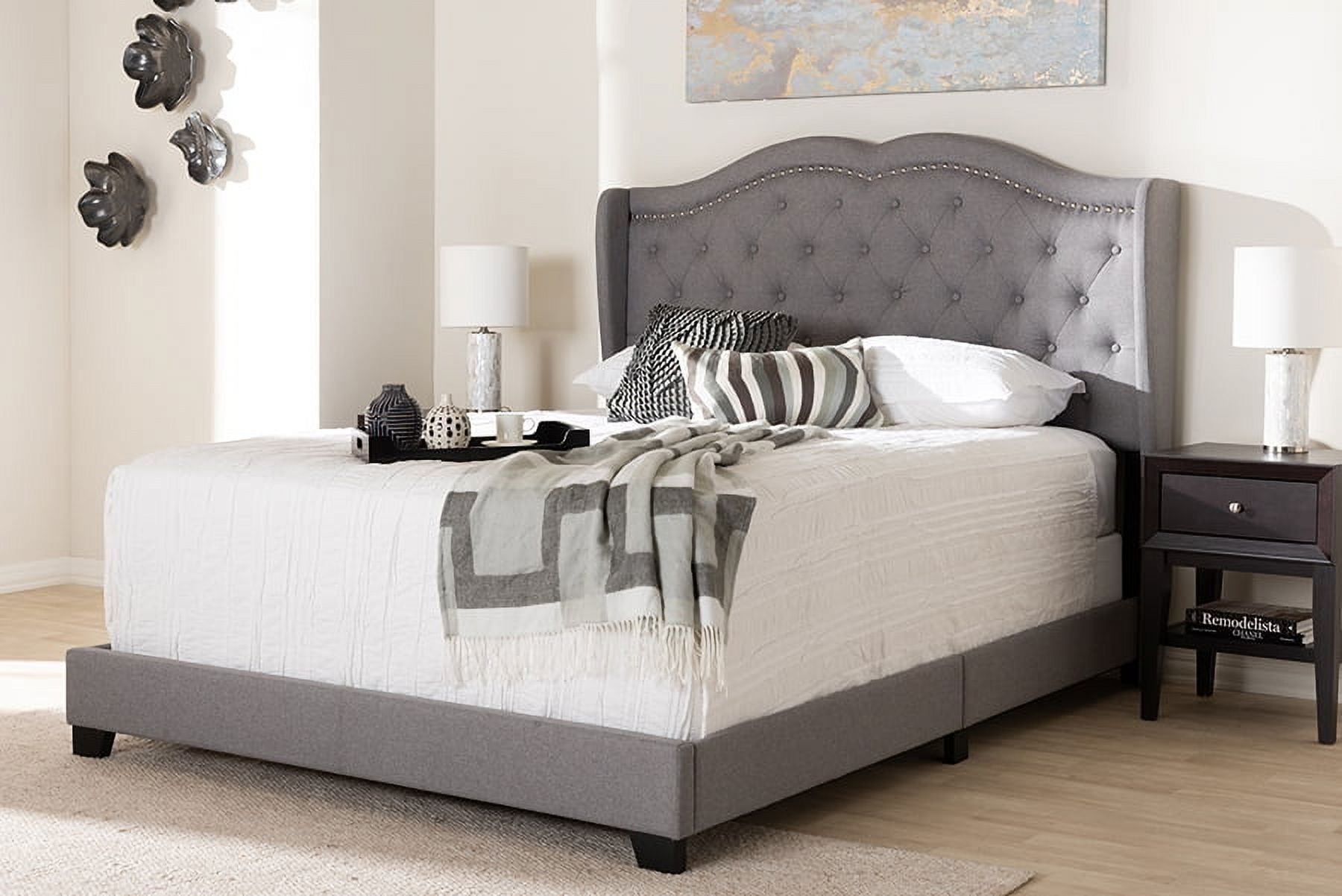 Baxton Studio Aden Modern and Contemporary Grey Fabric Upholstered Full Size Bed - image 1 of 6