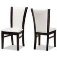 thumbnail image 1 of Baxton Studio Adley Faux Leather Dining Side Chair in White (Set of 2), 1 of 7