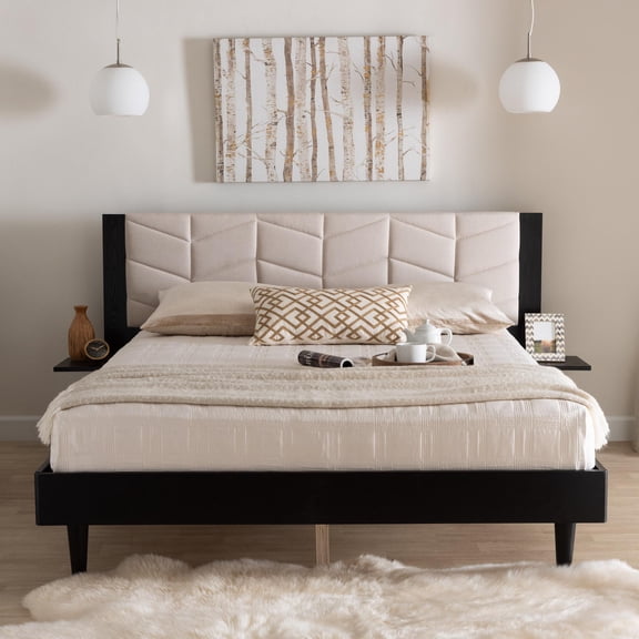Baxton Studio Adriano Transitional Platform Bed, Queen, Black