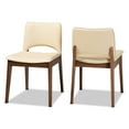 thumbnail image 1 of Baxton Studio Afton Mid-Century Modern Beige Faux Leather Upholstered and Walnut Brown Finished Wood 2-Piece Dining, 1 of 5