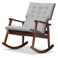 thumbnail image 1 of Baxton Studio  Agatha Mid-century Modern Grey Fabric Upholstered Button-tufted Rocking Chair, 1 of 5