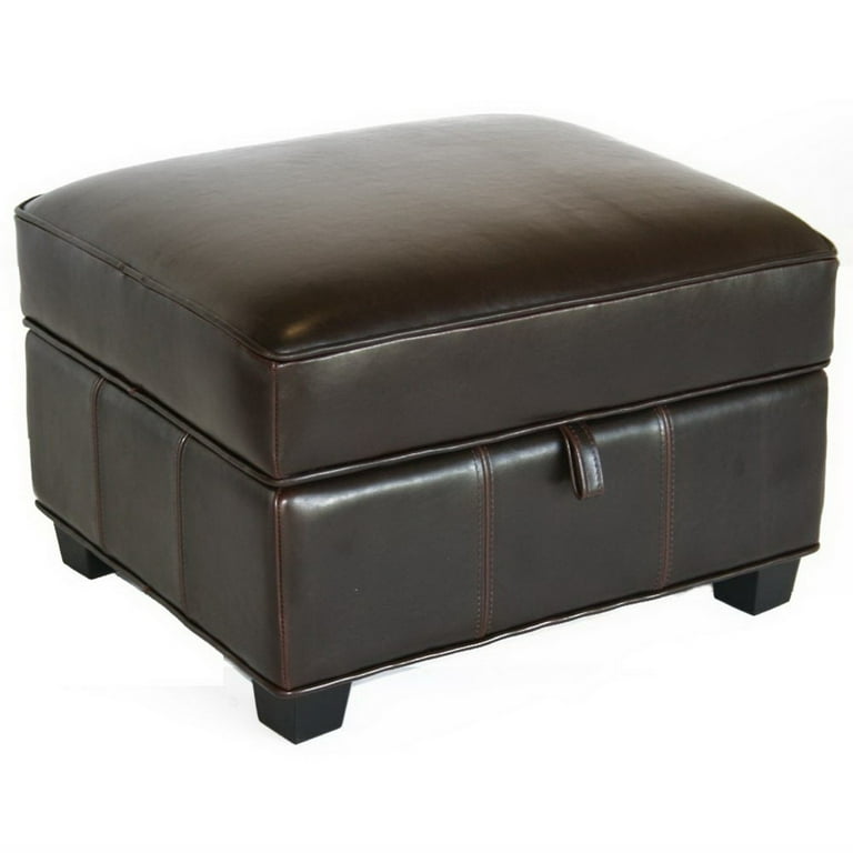 Baxton Studio Agustus Brown Leather Storage Ottoman Baxton Studio Agustus Brown Leather Storage Ottoman