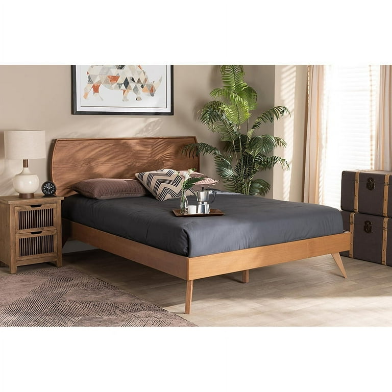Baxton Studio Aimi Mid-Century Modern Walnut Brown Finished Wood Twin Size Platform Bed Baxton Studio Aimi Mid-Century Modern Walnut Brown Finished Wood Twin Size Platform Bed