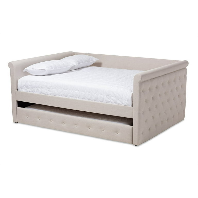 Baxton Studio Alena Modern and Contemporary Light Grey Fabric Daybed with Trundle Baxton Studio Alena Modern and Contemporary Light Grey Fabric Daybed with Trundle