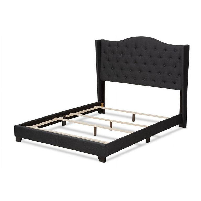 Baxton Studio Alesha Modern and Contemporary Charcoal Grey Fabric Upholstered King Size Bed Baxton Studio Alesha Modern and Contemporary Charcoal Grey Fabric Upholstered King Size Bed