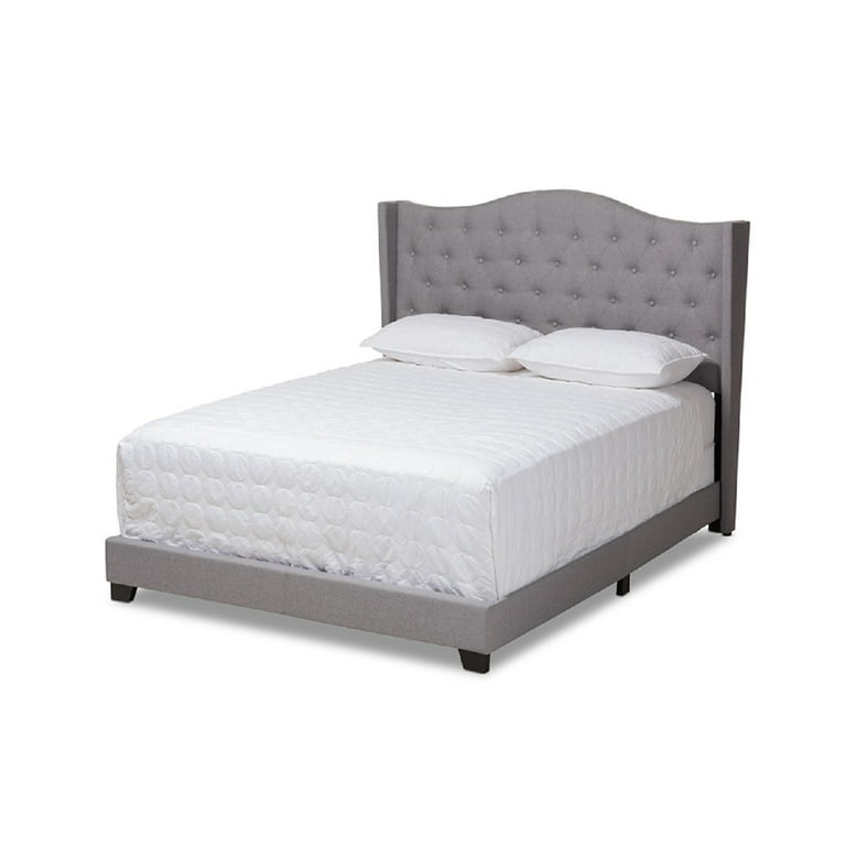 Baxton Studio Alesha Modern and Contemporary Charcoal Grey Fabric Upholstered Full Size Bed