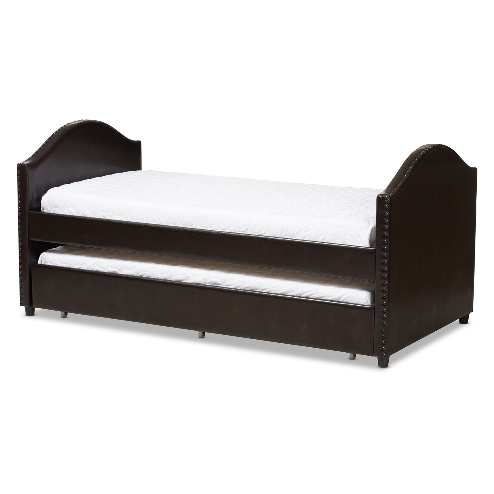 Baxton Studio Alessia Faux Leather Upholstered Daybed with Guest