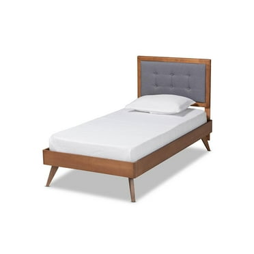 Baxton Studio Alida Dark Grey and Brown Finished Wood Twin Size Platform Bed