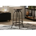 thumbnail image 1 of Baxton Studio Aline Vintage Rustic Industrial Style Wood and Rust-Finished Steel Adjustable Swivel Bar Stool, 1 of 6