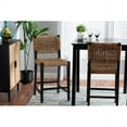 thumbnail image 1 of Baxton Studio Alise Modern Bohemian Dark Brown Mahogany Wood and Banana Fiber Counter Stool, 1 of 7