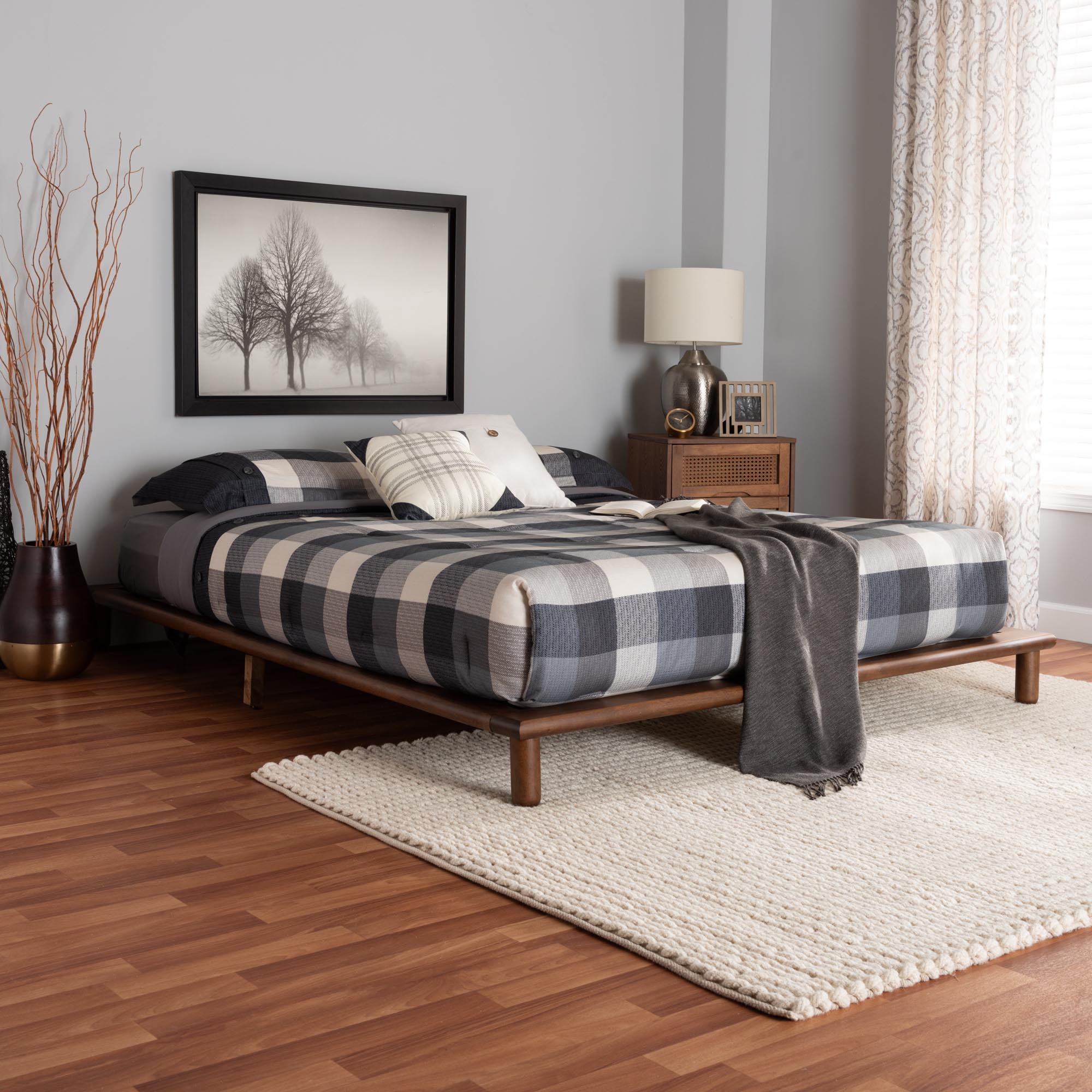 Baxton Studio Alivia Mid-Century Modern Walnut Brown Finished Wood ...