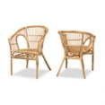 thumbnail image 1 of Baxton Studio Alleta Modern Bohemian Natural Brown Rattan 2-Piece Dining Chair Set, 1 of 9