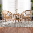 thumbnail image 1 of Baxton Studio Alleta Rattan BOHO Living Room Sets, 3-Piece, Natural Brown, 1 of 10