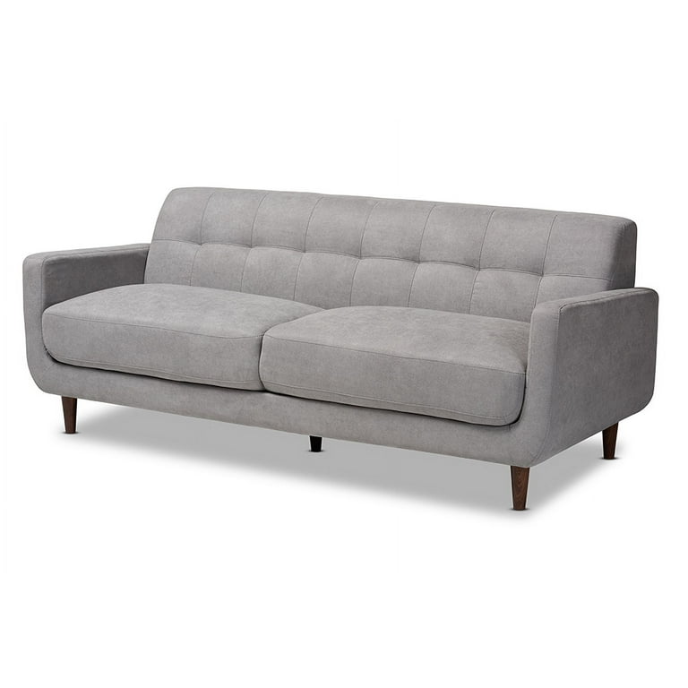 Baxton Studio Allister Mid-Century Modern Light Grey Fabric Upholstered Sofa Baxton Studio Allister Mid-Century Modern Light Grey Fabric Upholstered Sofa