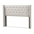 thumbnail image 1 of Baxton Studio Ally Modern And Contemporary Grayish Beige Fabric Button-Tufted Nail head King Size Winged Headboard, 1 of 7