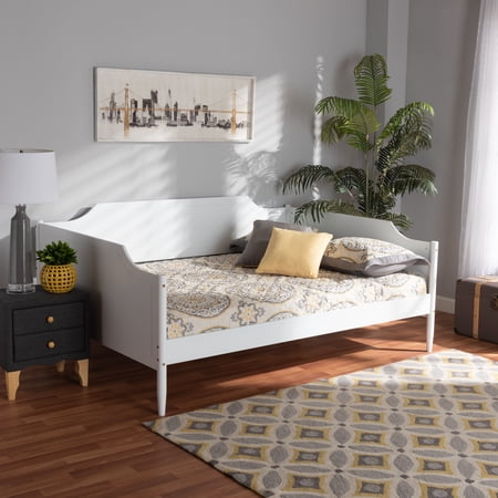 Baxton Studio Alya Traditional Engineered Wood Daybed, Full, White