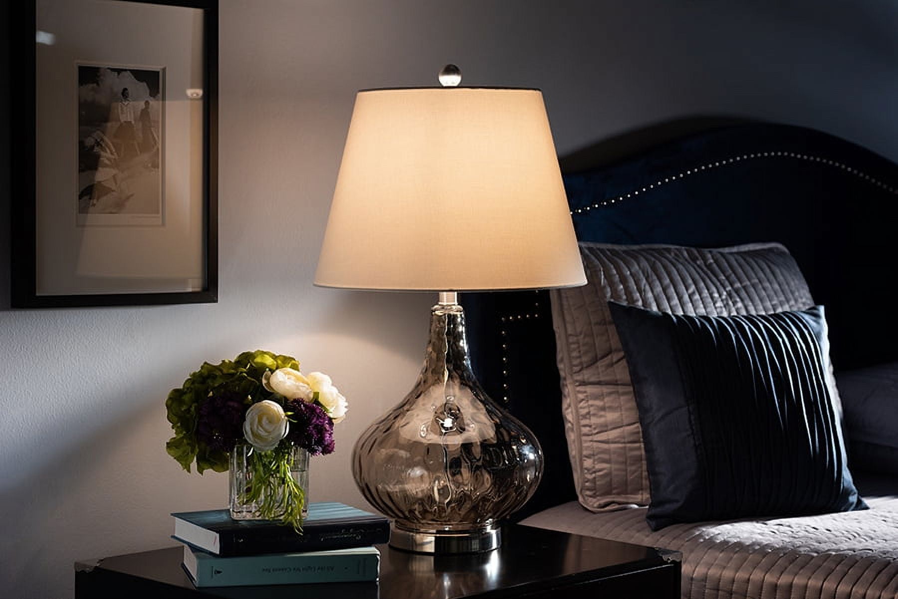 Baxton Studio Amalia Modern and Contemporary Gray Glass and Silver