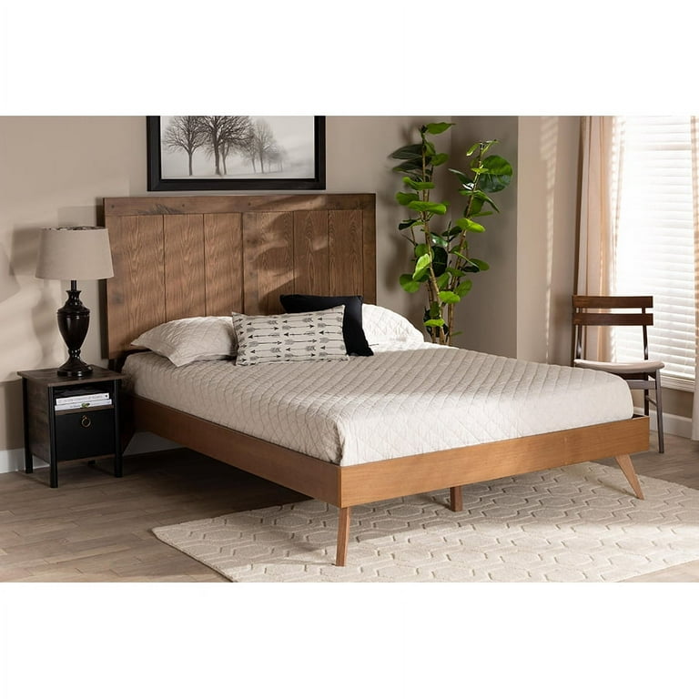 Baxton Studio Amira Mid-Century Modern Transitional Ash Walnut Finished Wood Queen Size Platform Bed Baxton Studio Amira Mid-Century Modern Transitional Ash Walnut Finished Wood Queen Size Platform Bed
