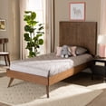 thumbnail image 1 of Baxton Studio Amira Transitional Wood Back Support Platform Bed, Twin, Ash Walnut, 1 of 9