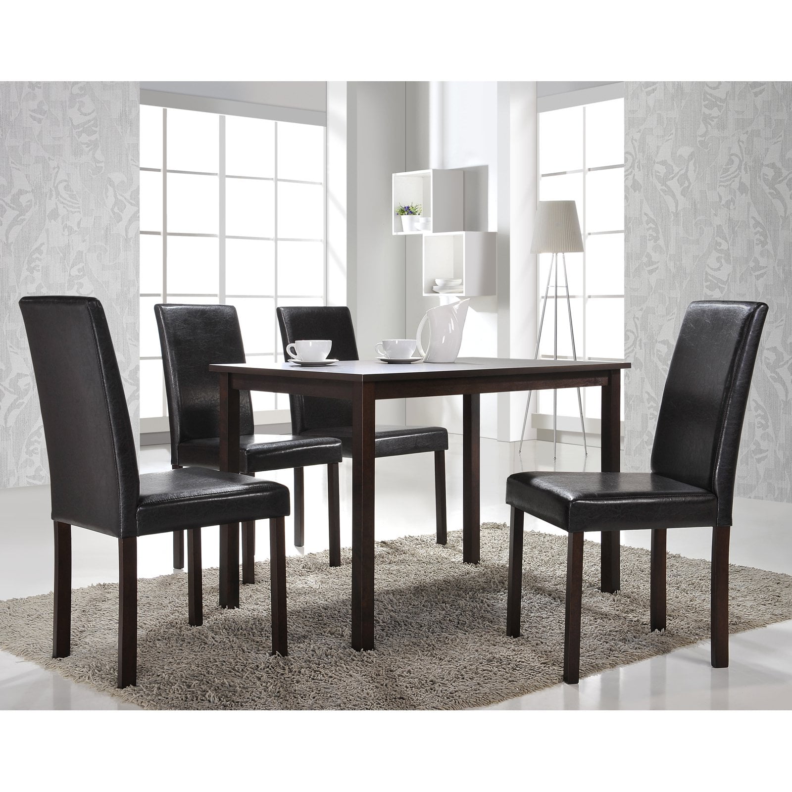 Baxton Studio Andrew 5 Piece Modern Dining Set Walmart