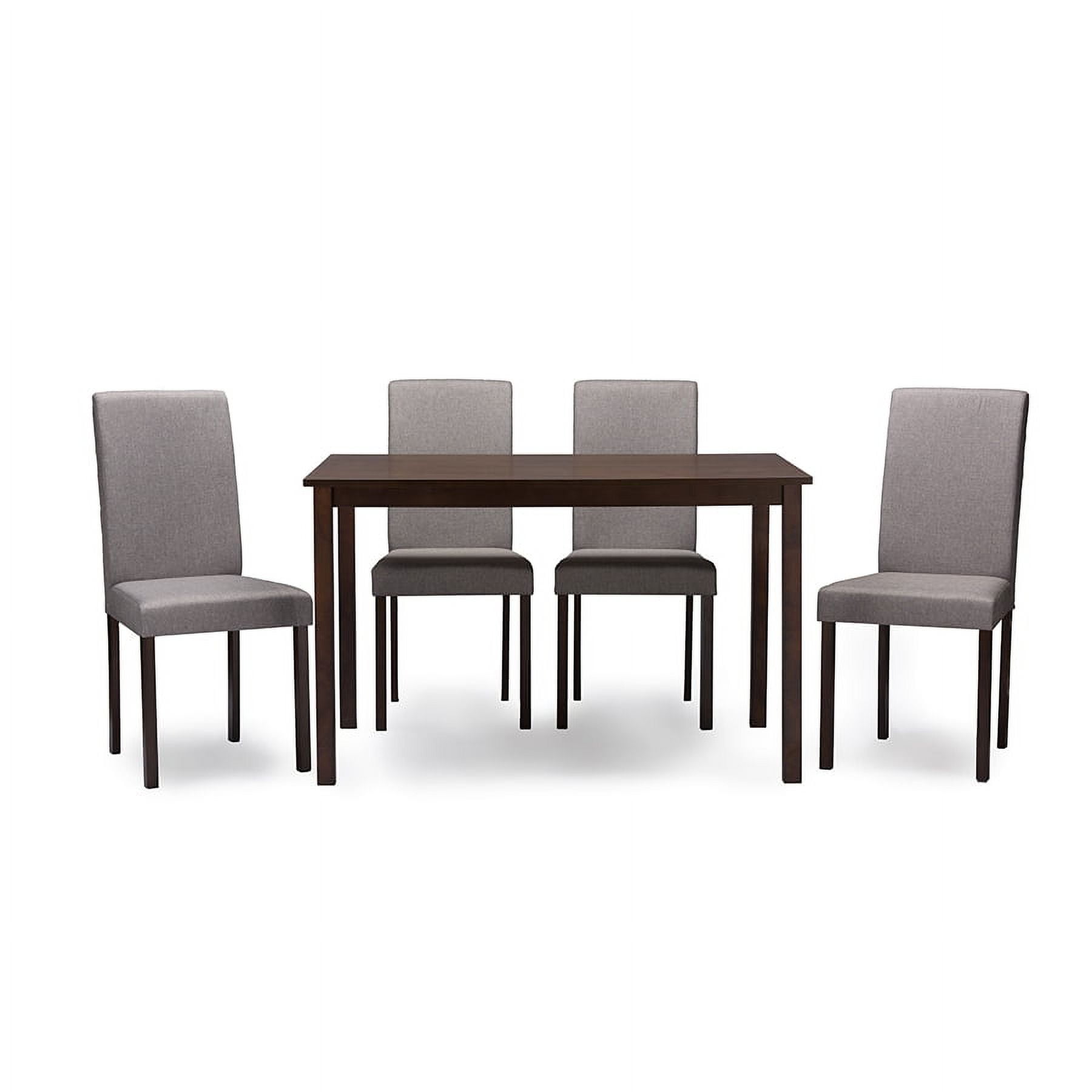 Andrew 5-Piece Dark Brown and Gray Wood Dining Set