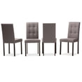thumbnail image 1 of Baxton Studio Andrew Modern and Contemporary Grey Fabric Upholstered Grid-tufting Dining Chair (Set of 4), 1 of 7