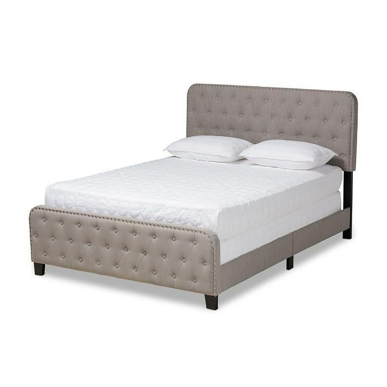 Baxton Studio Annalisa Modern Transitional Grey Fabric Upholstered Button Tufted King Size Panel Bed Baxton Studio Annalisa Modern Transitional Grey Fabric Upholstered Button Tufted King Size Panel Bed