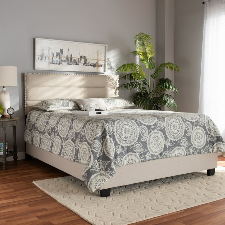 Baxton Studio Ansa Modern and Contemporary Beige Fabric Upholstered Twin Size Bed Baxton Studio Ansa Modern and Contemporary Beige Fabric Upholstered Twin Size Bed