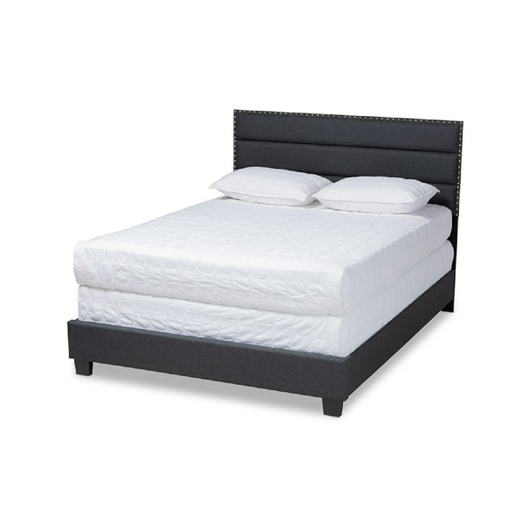 Baxton Studio Ansa Modern and Contemporary Dark Grey Fabric Upholstered Full Size Bed Baxton Studio Ansa Modern and Contemporary Dark Grey Fabric Upholstered Full Size Bed