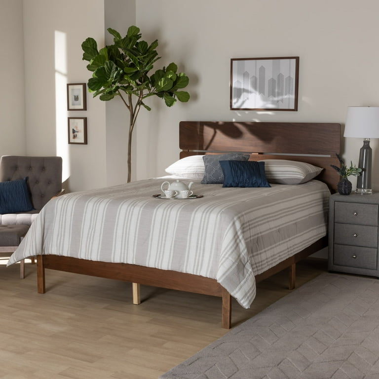 Baxton Studio Anthony Modern and Contemporary Walnut Brown Finished Wood King Size Panel Bed Baxton Studio Anthony Modern and Contemporary Walnut Brown Finished Wood King Size Panel Bed