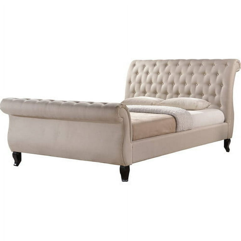Baxton Studio Antoinette Light Beige Modern Platform Bed—King