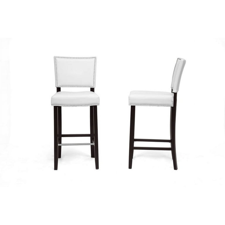Baxton Studio Aries Black Modern Bar Stool with Nail Head Trim - Set of 2 Baxton Studio Aries Black Modern Bar Stool with Nail Head Trim - Set of 2