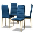thumbnail image 1 of Baxton Studio Armand Modern Glam and Luxe Navy Blue Velvet Fabric Upholstered and Gold Finished Metal 4-Piece Dining, 1 of 7
