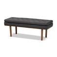 thumbnail image 1 of Baxton Studio Arne Mid-Century Modern Dark Grey Fabric Upholstered Walnut Finished Bench, 1 of 5