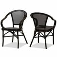 thumbnail image 1 of Set of 2 Baxton Studio Artus Classic French Indoor and Outdoor Black Bamboo Style Stackable Bistro Dining Chair Set, 1 of 7
