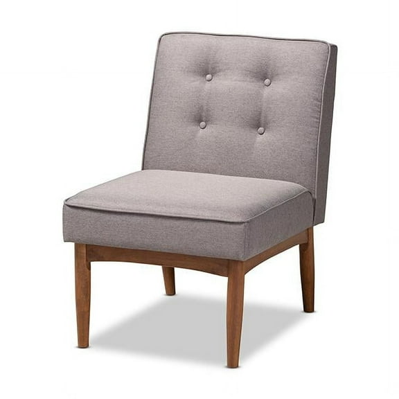 Baxton Studio Arvid Mid-Century Modern Gray Fabric Upholstered Wood Dining Chair