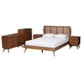 thumbnail image 1 of Baxton Studio Asami Brown Wood and Woven Rattan King Size 5-Piece Bedroom Set, 1 of 15