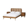 thumbnail image 1 of Baxton Studio Asami Brown Wood and Woven Rattan Queen Size 3-Piece Bedroom Set, 1 of 30